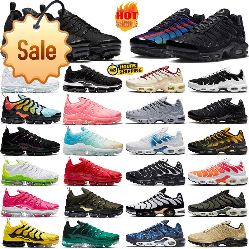 TN Plus Men Running Shoes sneakers Vibes Yolk Fresh Black Royal Blue Atlanta Light Bone Metallic Gold Hyper Violet Lemon Lime women sports outdoor tra