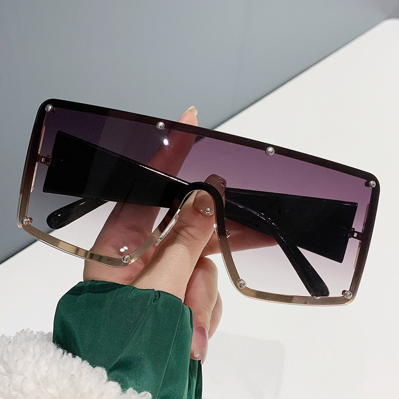 Designer Sunglasses Luxury Fashion Modern Large Frame Unisex Wide Edge European And American Street Hip Hop Sunglasses Outdoor Sunscreen Cycling Glass