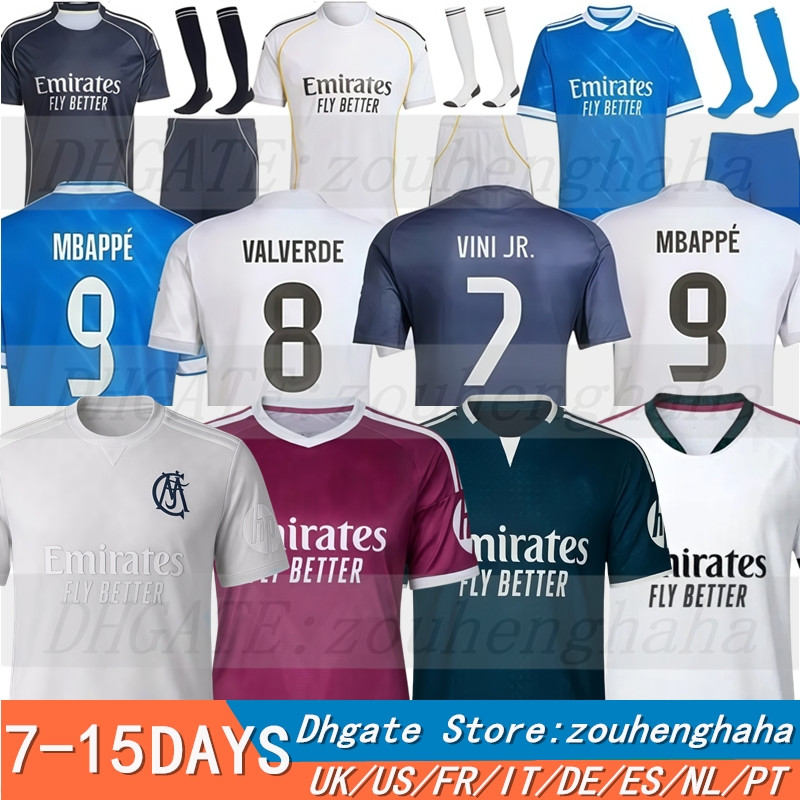 26 27 Camiseta Reals madrid soccer jersey 2026 2027 Home Away Third realmadrid Children Fans Player Men kids football Jersey shirts Kit S-4XL BELLINGHAM MBAPPE VINI JR