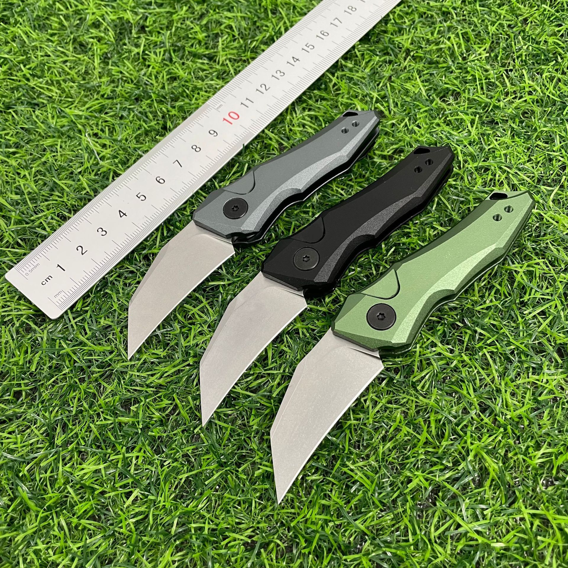 KS 7350 Pocket Folding Knife 8Cr13MoV Steel Blade Aluminum Alloy Handle Outdoor Hunting Cutting Travel Hiking Portable Knives