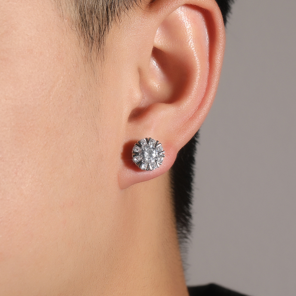 Designer Jewelry Unique hiphop style square earrings creative niche design with eight stars and eight swords studded with diamonds Luxury brand access