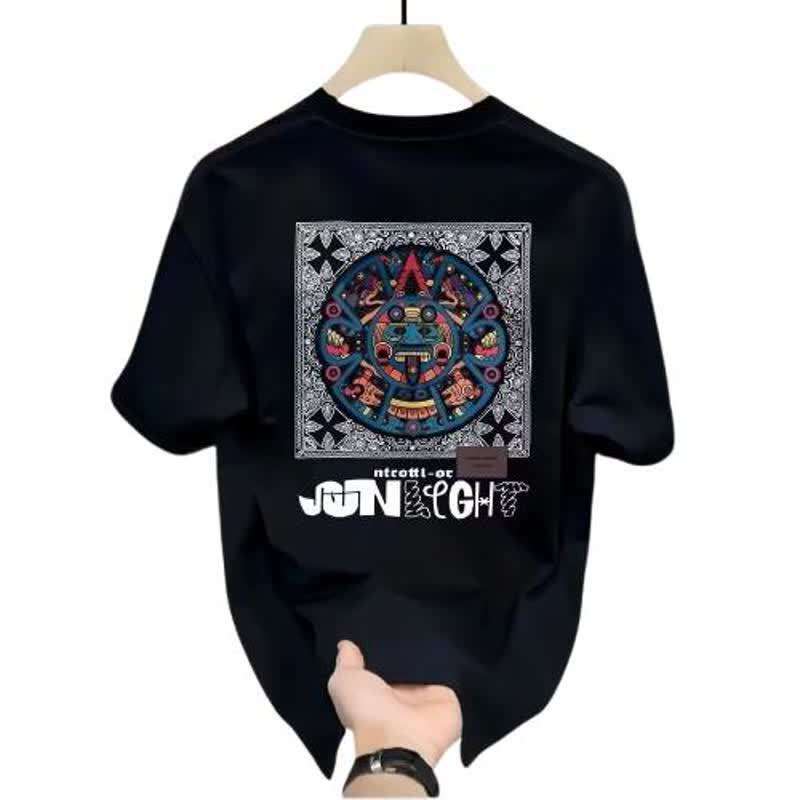 Designer 2026 Summer New American Style Heavy Cotton Fun Print Short-sleeve T-shirt For Men, Trendy Brand, Loose Casual Luxury Fit, Plus Size Free Shi