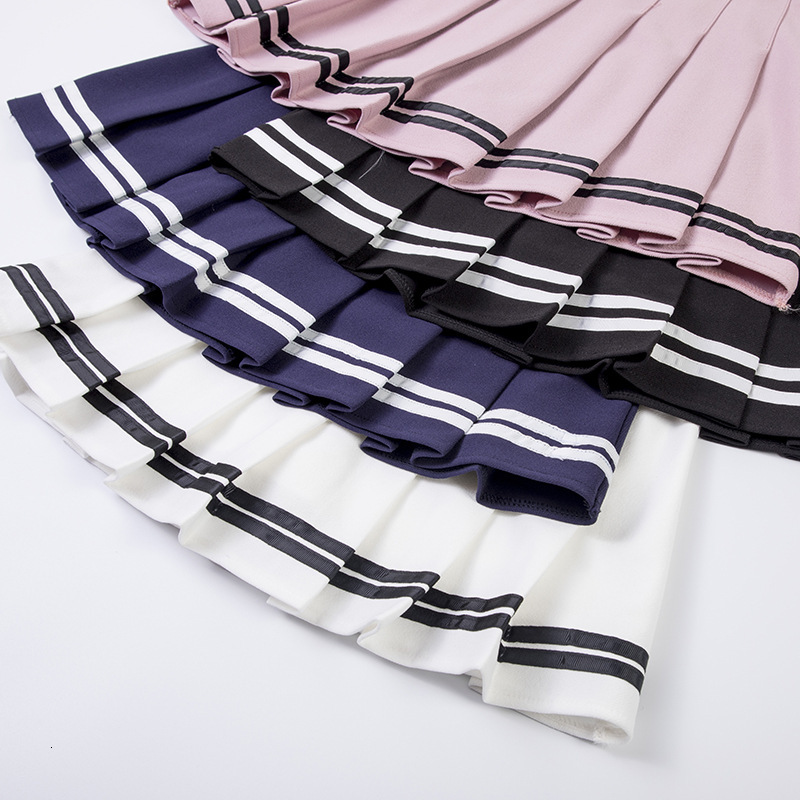 New Pleated Designer Skirt Preppy Style Elastic Waist Color Block JK Uniform Mini Skirt Elegant Temperament Casual Daily Streetwear Trendy Versatile H