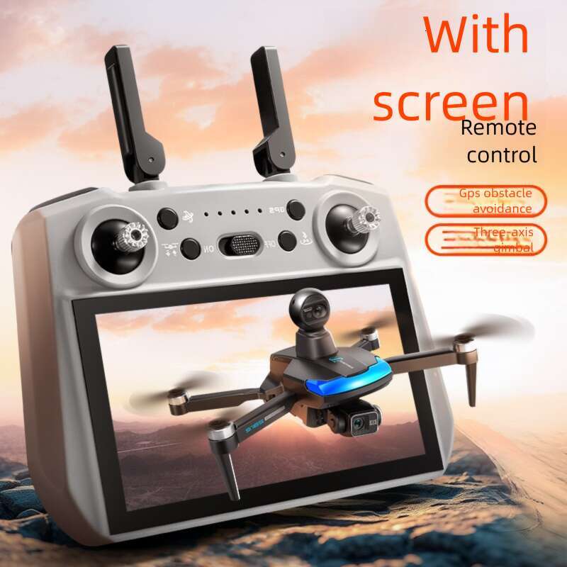 S185 Drone with 3-Axis Gimbal GPS Intelligent Positioning 7.2 Inch Touch Screen Remote Control 4K HD Aerial Photography Foldable Quadcopter RC Aircraf