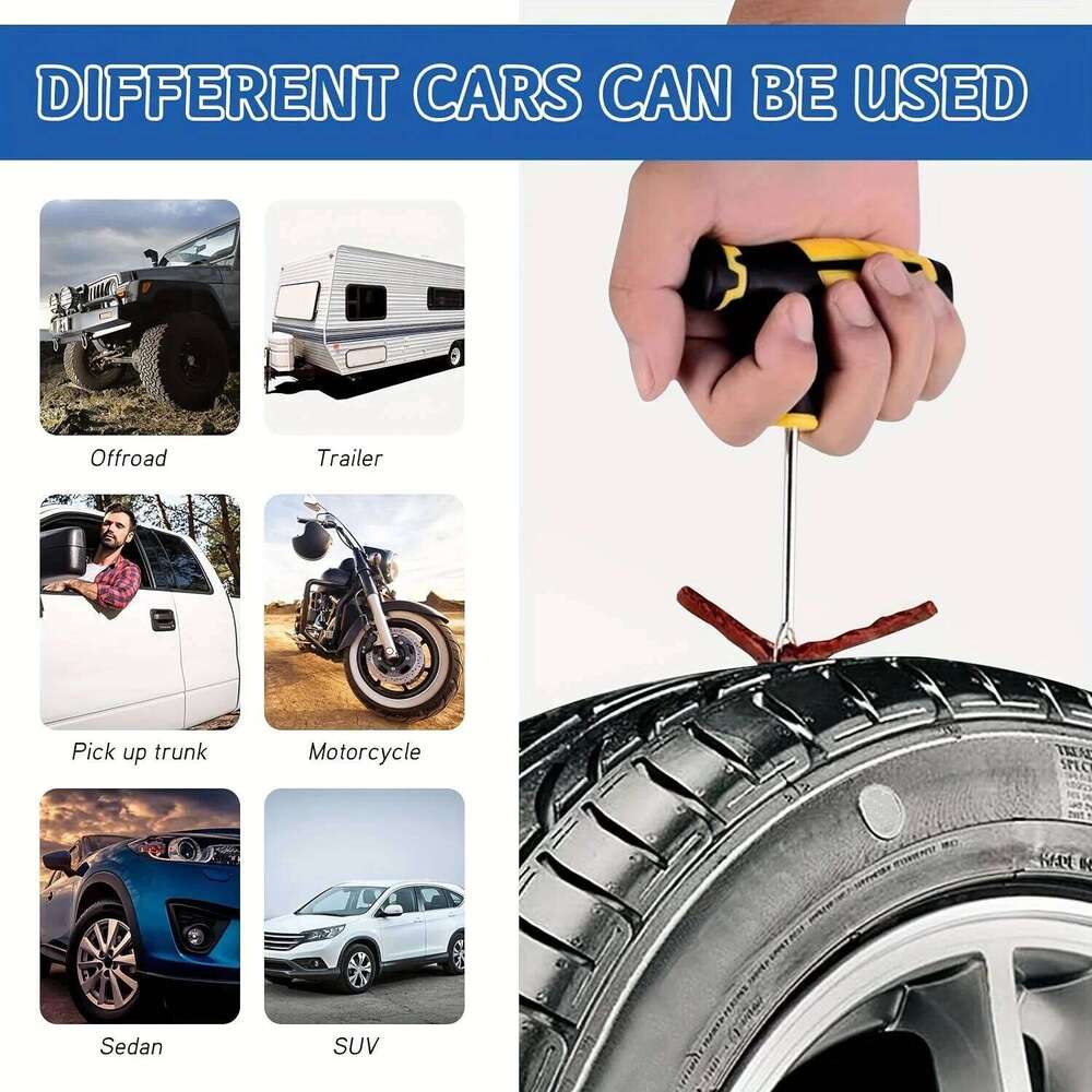 AYSIM Auto Kit Plug Tools Tyre Puncture Emergency for Universal Tire Strips Stiring Glue Repair Tool