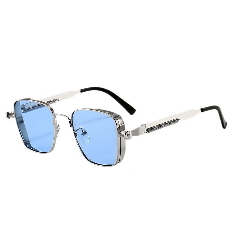 New Personalized Square Designer Sunglasses Steam Punk European Metal Frame Eyewear For Women Outdoor Street Shooting UV Protection Fashion Sun Shade 