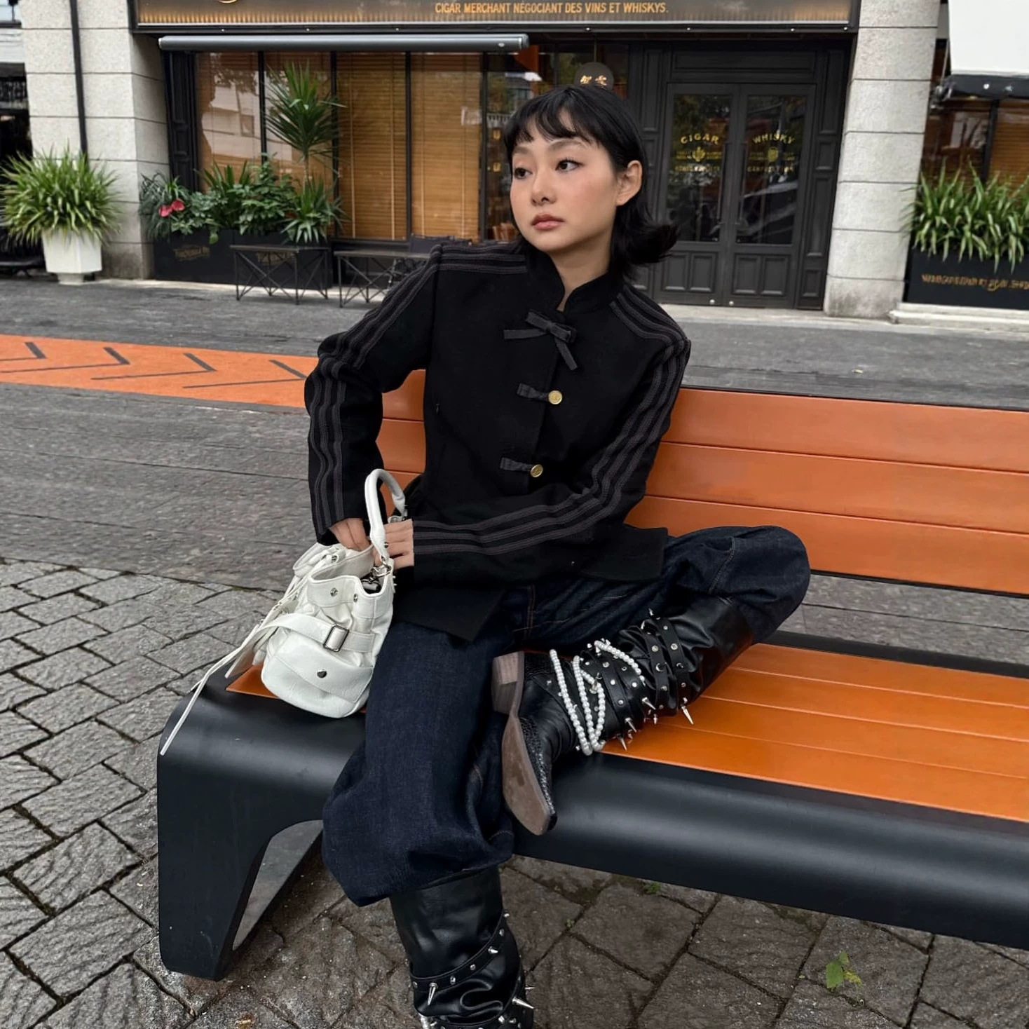 2026 new Autumn/Winter New Chinese Style Button - decorated Three - stripe Set Retro Stand - collar Waist - cinching Ruffled Jacket Top