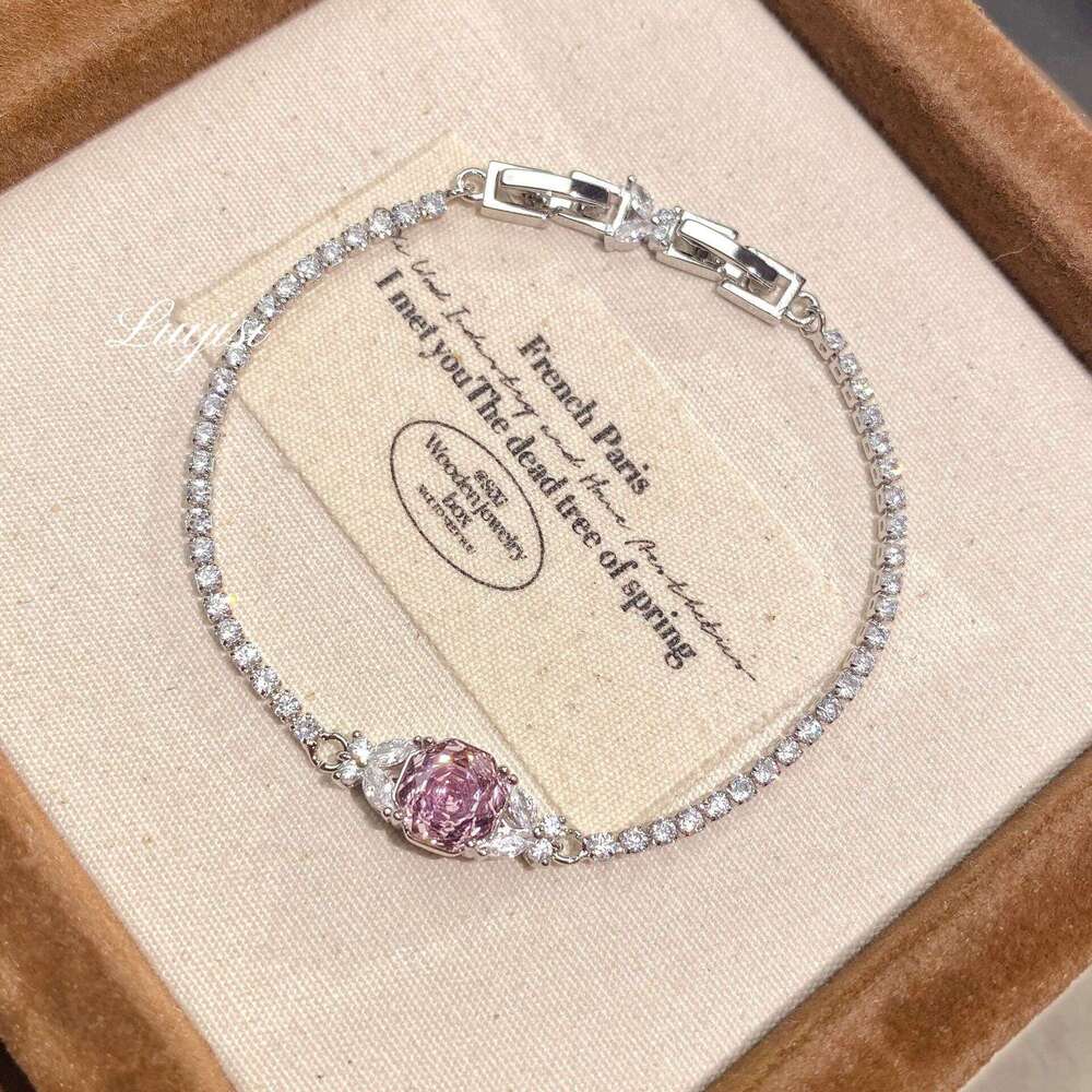 Octagonal Millennium Cut Sea Blue Sparkling Butterfly Fashion Light Luxury Rose Flower Full Inlaid with Diamonds Bracelet Jewelry - view 4