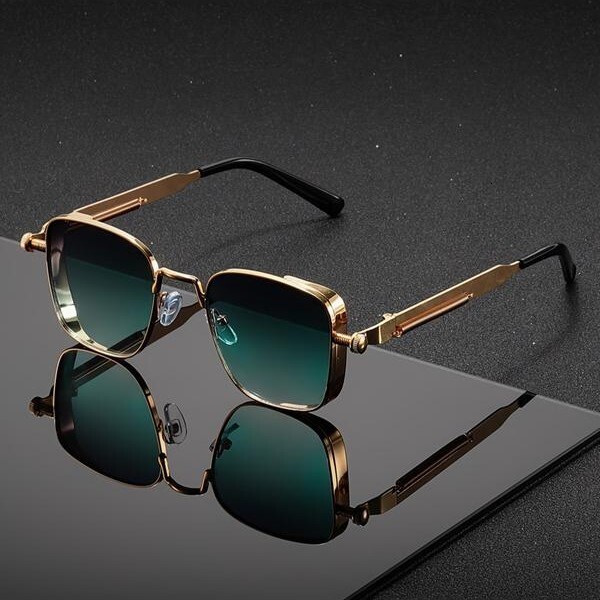 New Personalized Square Designer Sunglasses Steam Punk European Metal Frame Eyewear For Women Outdoor Street Shooting UV Protection Fashion Sun Shade 