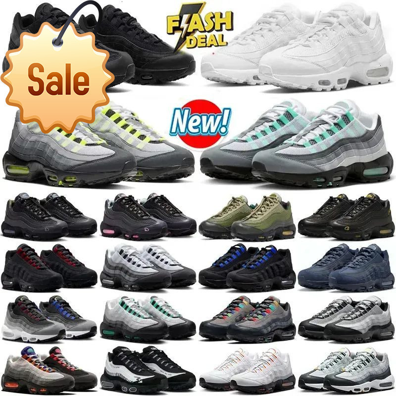 2025 Free Shipping Mens 95 95s Neon designer Running Shoes Classic Triple Black White Yellow Cool Grey Olive Midnight Navy Men Trainers Sports Sneaker