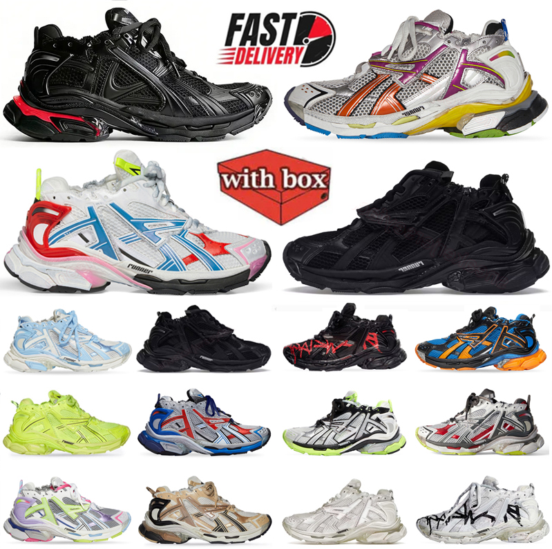 with Box Designer Track Runner 7.0 7.5 Led 3.0 Brand Sneakers Paris All Black White Blue Grey Multicolor Tracks Men Women Runner trainers 3xl Tennis platform Shoes