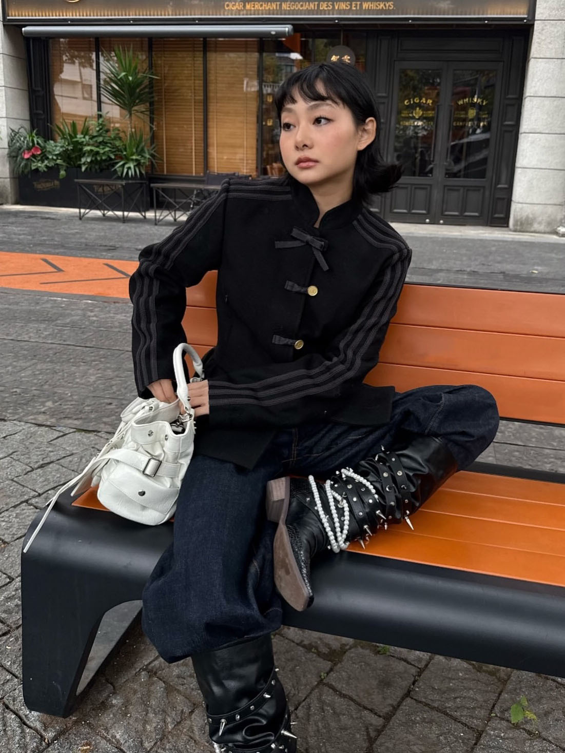 2026 Autumn/Winter Chinese Style Button - decorated Three - stripe Set Retro Stand - collar Waist - cinching Ruffled Jacket Top