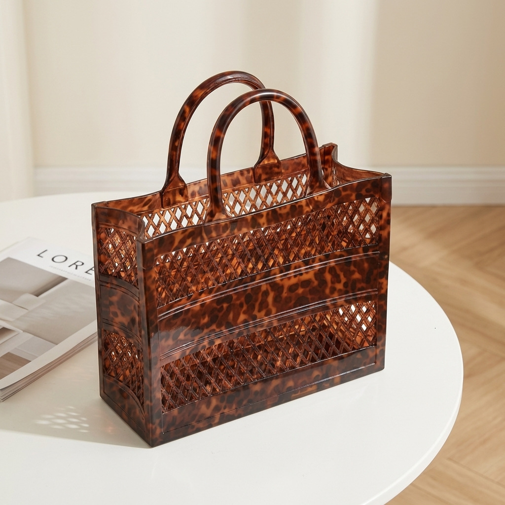 New Summer Shopping Handbag Jelly Extra Large Capacity Storage Basket Enlarged Hollow Beach Bag