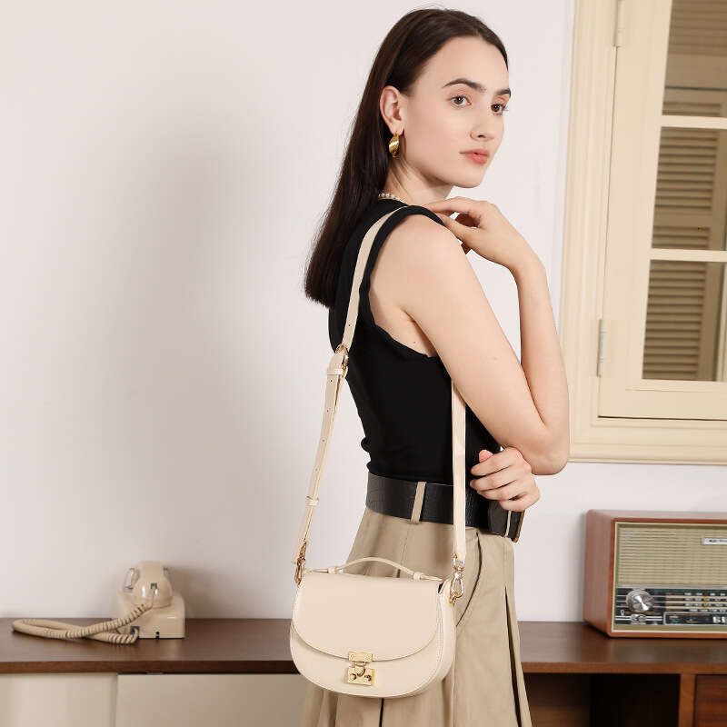 2026 New High-end Genuine Leather Saddle Bag Women Fashion Crescent Mini Handbag Versatile Casual Underarm Shoulder Crossbody Small Purse SENYY