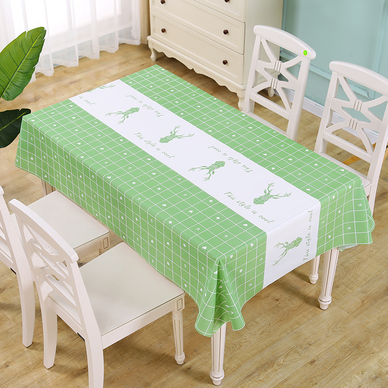 YL-38588 Custom Premium Tablecloth, Waterproof, Oil-proof, Wash-free, Rectangular Grid Tablecloth