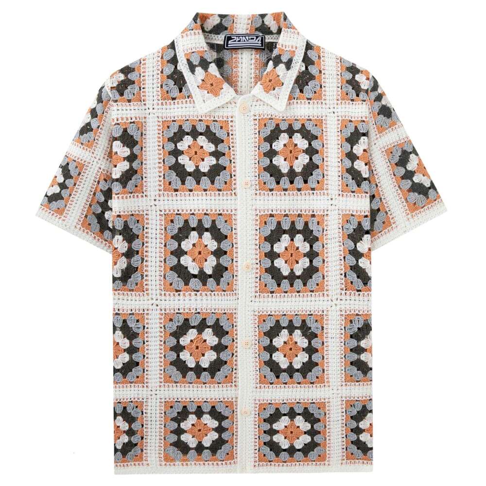 Designer 2026 Luxury Real Shot Of Clothing: New European And American Style Men's Crochet Knitwear, Collared Short-sleeve Casual Polo Shirt Free 