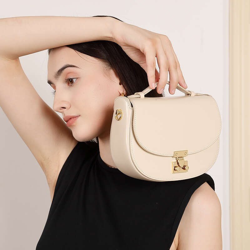 2026 New High-end Genuine Leather Saddle Bag Women Fashion Crescent Mini Handbag Versatile Casual Underarm Shoulder Crossbody Small Purse SENYY