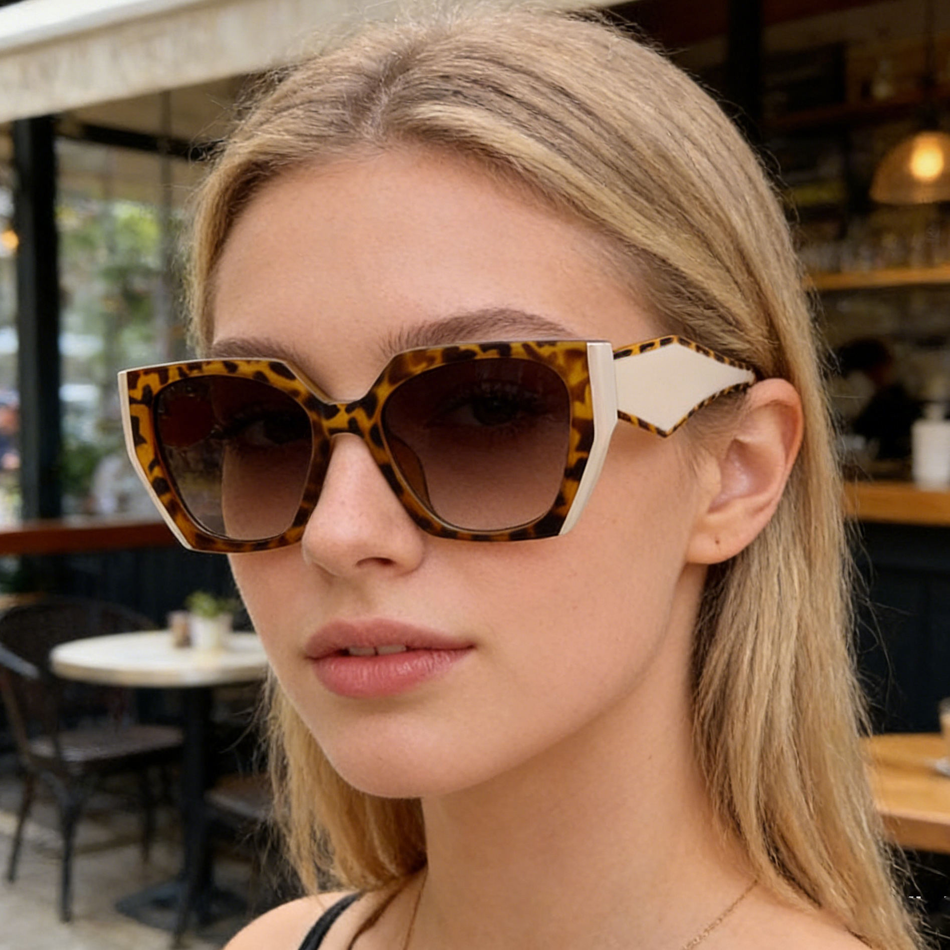 Women New Cat Eye Wide Temple Designer Sunglasses Full Frame UV Protection Polarized Sun Glasses Ins Trendy High Grade Eyewear For Driving Cycling Out