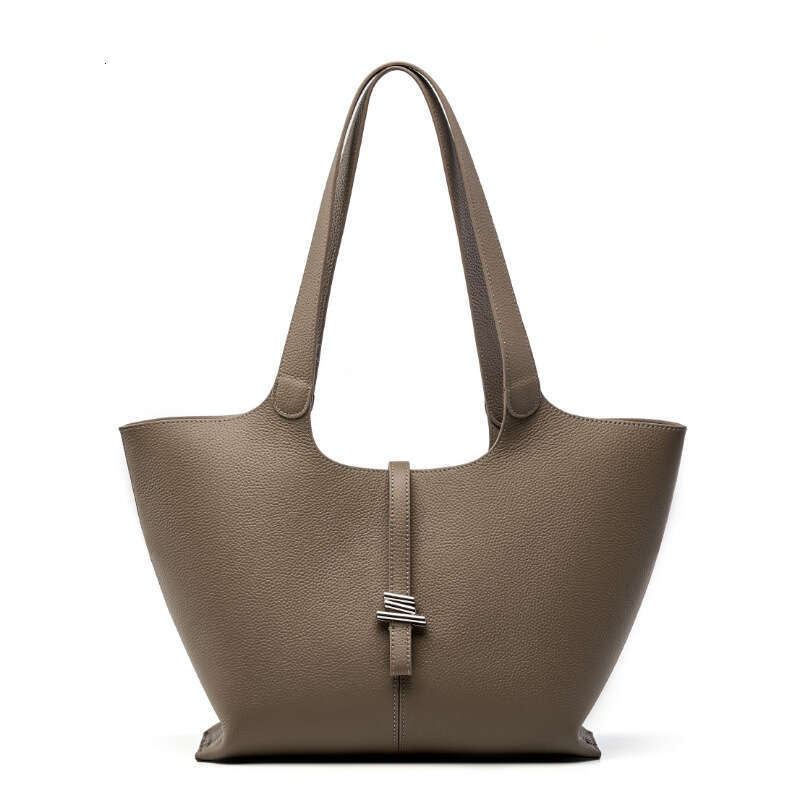 New Top Layer Cowhide Wind Chime Tote Bag Women Large Capacity Commute Handbag Luxury Genuine Leather Single Shoulder Versatile Casual Shoulder Bagv S