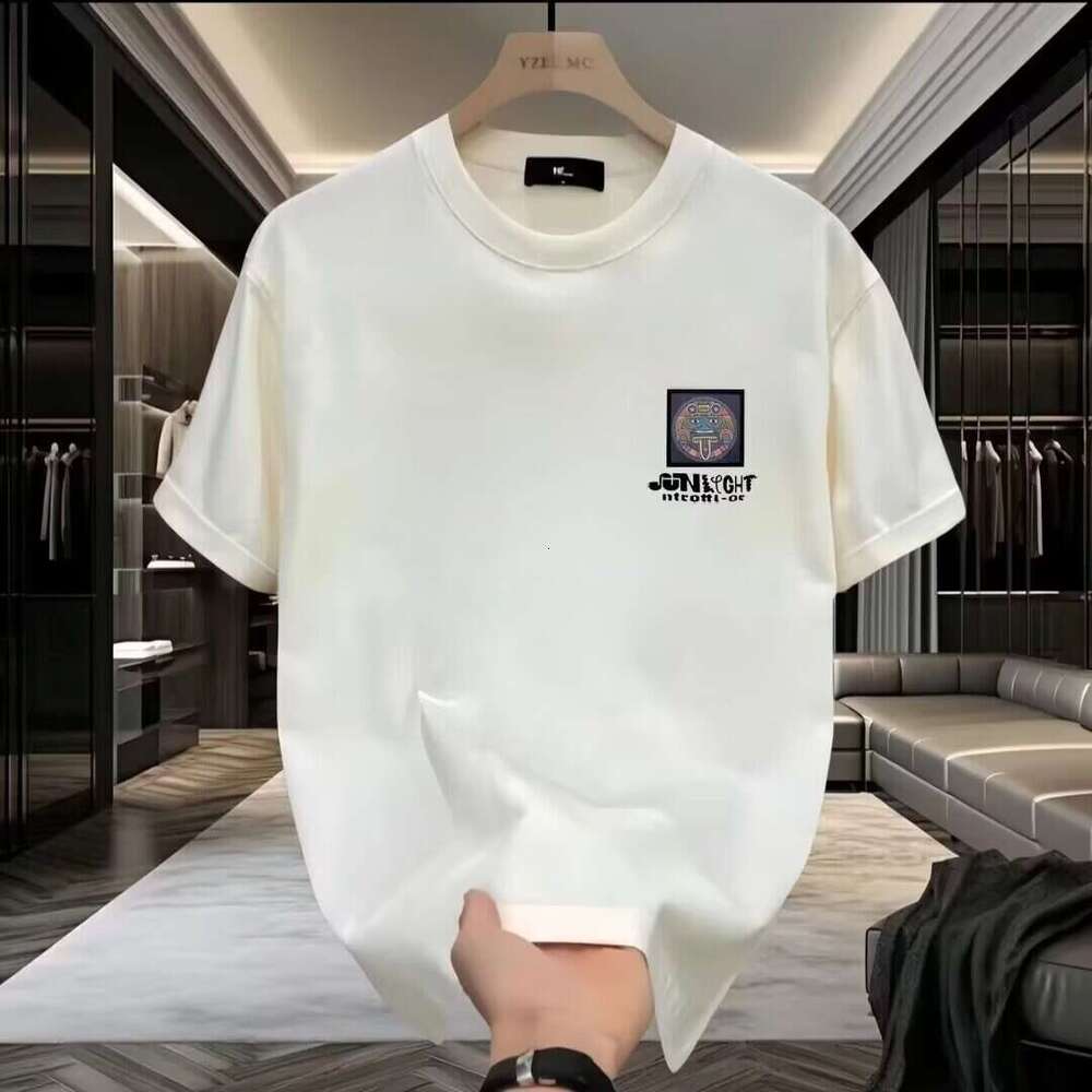 Designer 2026 Summer New American Style Heavy Cotton Fun Print Short-sleeve T-shirt For Men, Trendy Brand, Loose Casual Luxury Fit, Plus Size Free Shi