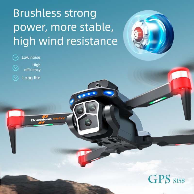 S158 Screen Control Brushless GPS Drone Intelligent Positioning Obstacle Avoidance 4K HD Aerial Photography Foldable Quadcopter RC Aircraft CKS
