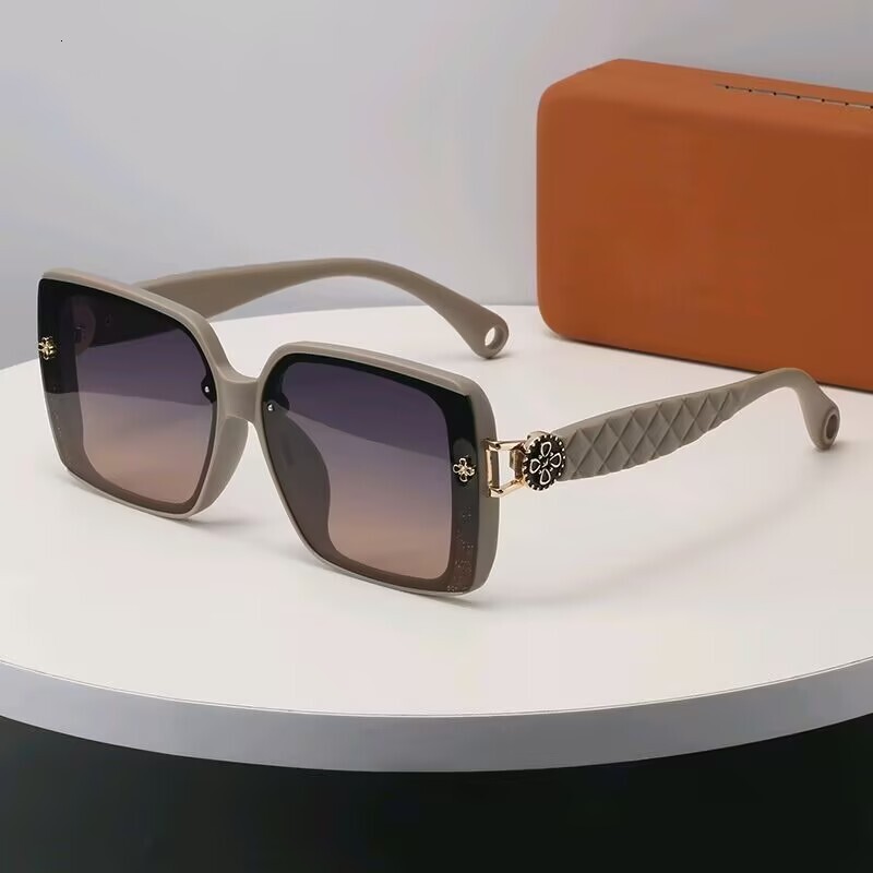 New Square Large Frame Polarized Designer Sunglasses Eyewear For Women Outdoor Cycling Driving Beach Street Shooting UV Protection Internet Celebrity 