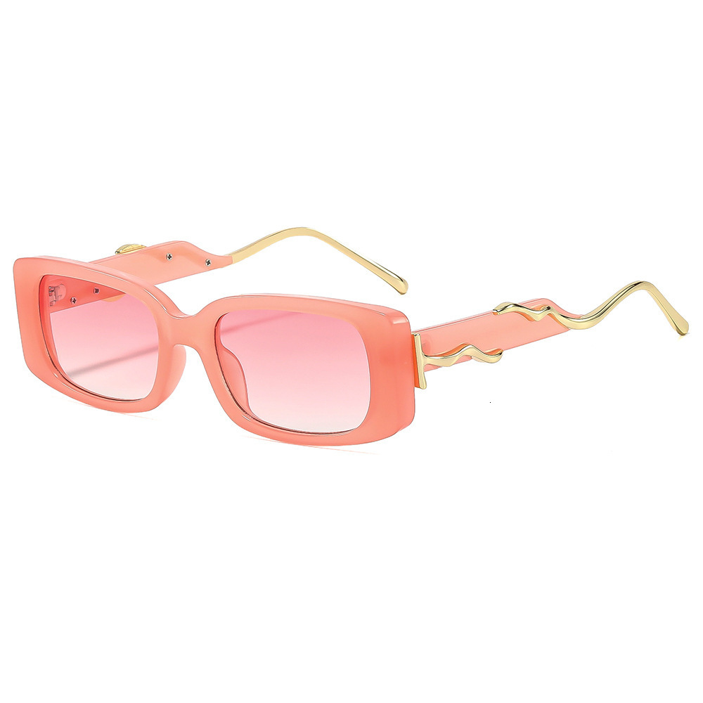 Square Frame Retro Designer Sunglasses Unisex High End Metal Wrapped Temple Korean Hip Hop UV Protection Outdoor Street Shooting Sun Shade Glasses
