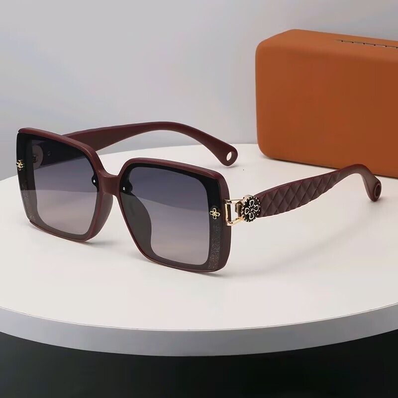 New Square Large Frame Polarized Designer Sunglasses Eyewear For Women Outdoor Cycling Driving Beach Street Shooting UV Protection Internet Celebrity 