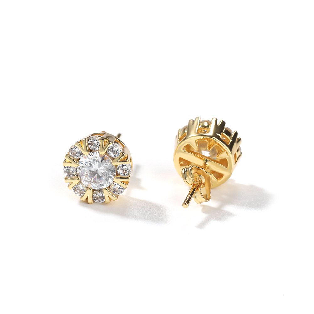 Designer Jewelry Unique hiphop style square earrings creative niche design with eight stars and eight swords studded with diamonds Luxury brand access