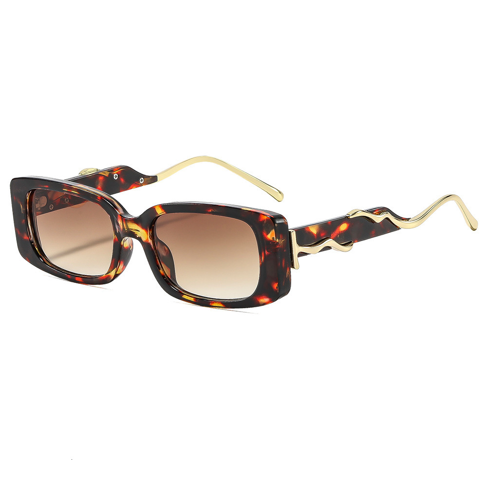 Square Frame Retro Designer Sunglasses Unisex High End Metal Wrapped Temple Korean Hip Hop UV Protection Outdoor Street Shooting Sun Shade Glasses