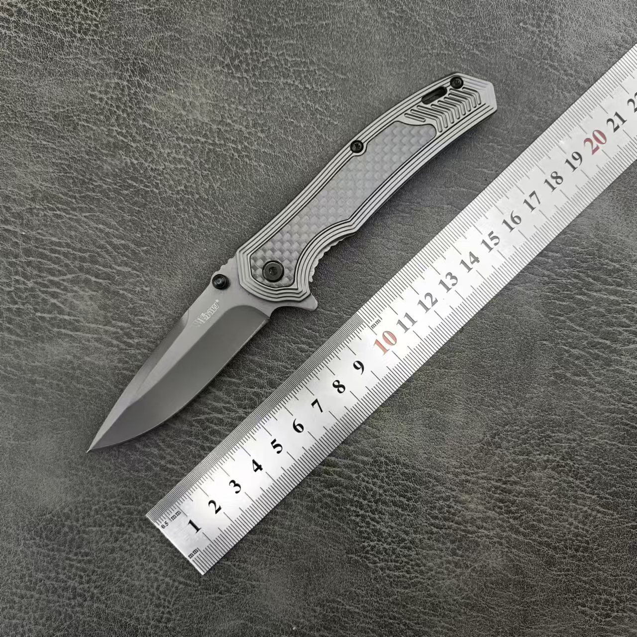 8310 Pocket Folding Knife High Hardness 420 Steel Inlaid Carbon Fiber Handle Camping Outdoor Survival Fishing Hunting EDC Tool