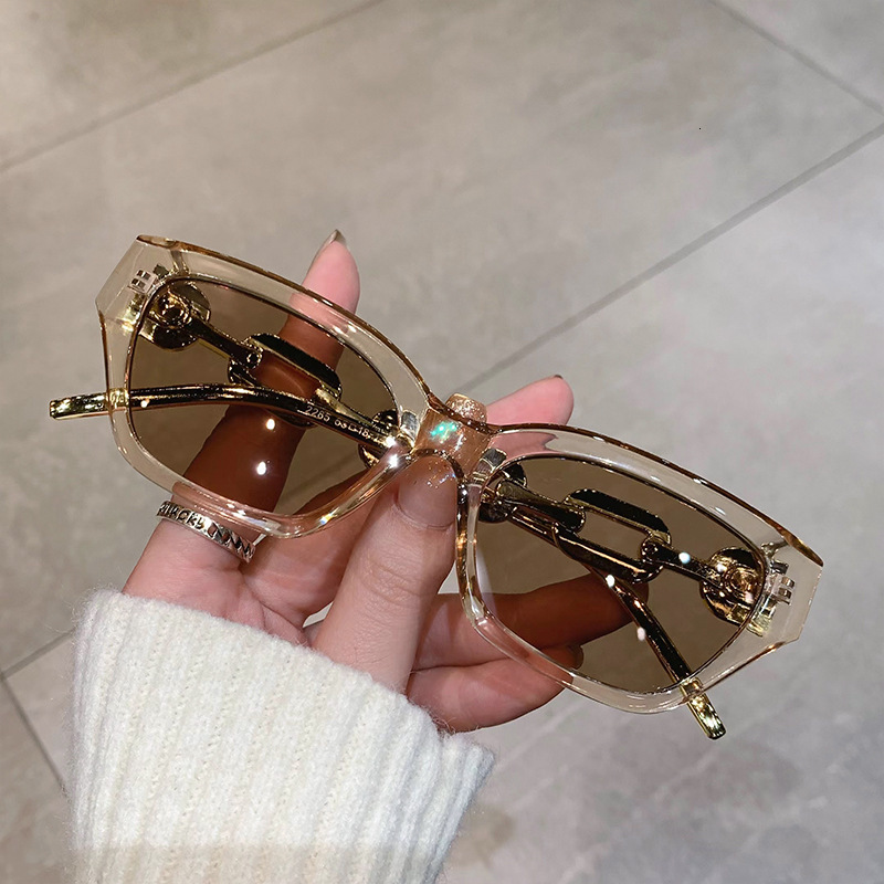 Polygonal Frameless Sunglasses with Leg Chain, Gradient Mirror Lenses, UVA/UVB-Blocking PC Construction, Casual Fashion Eyewear, Eyeglass Chain Access