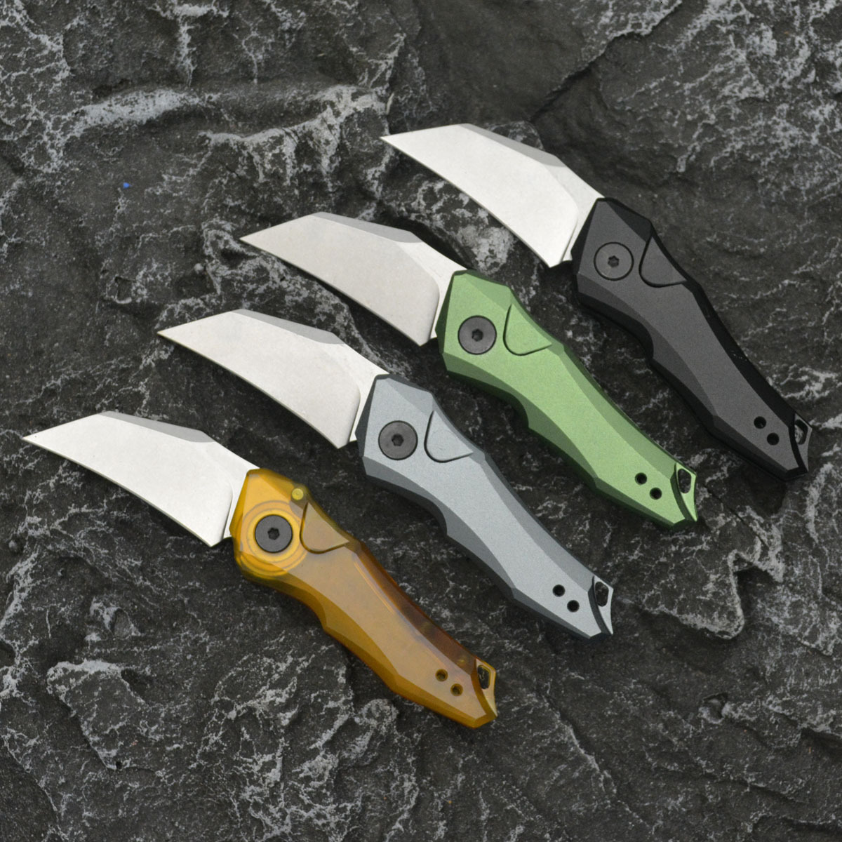 KS 7350 Pocket Folding Knife 8Cr13MoV Steel Blade Aluminum Alloy Handle Outdoor Hunting Cutting Travel Hiking Portable Knives