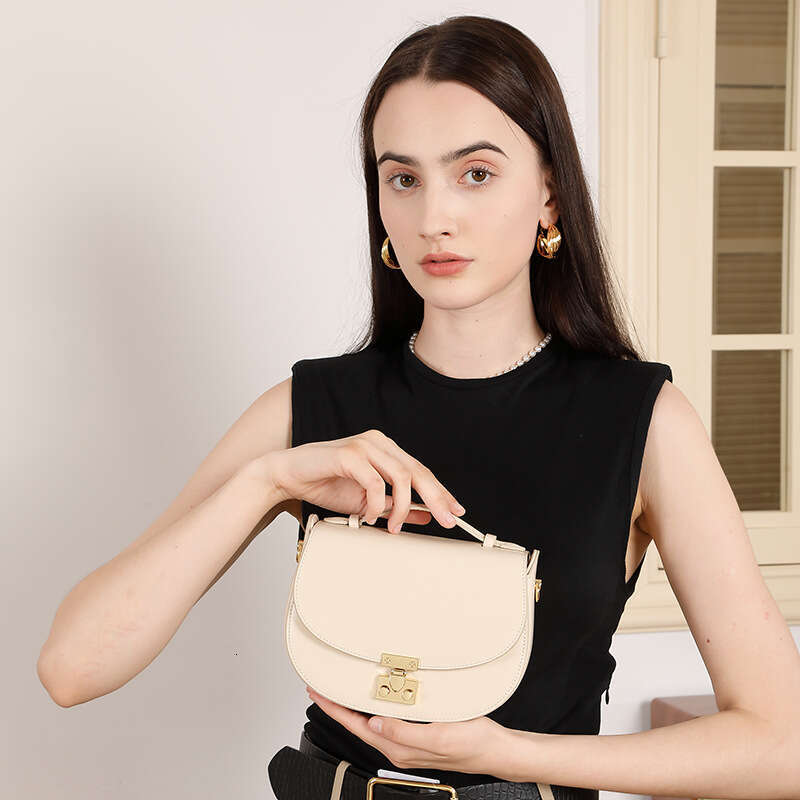 2026 New High-end Genuine Leather Saddle Bag Women Fashion Crescent Mini Handbag Versatile Casual Underarm Shoulder Crossbody Small Purse SENYY