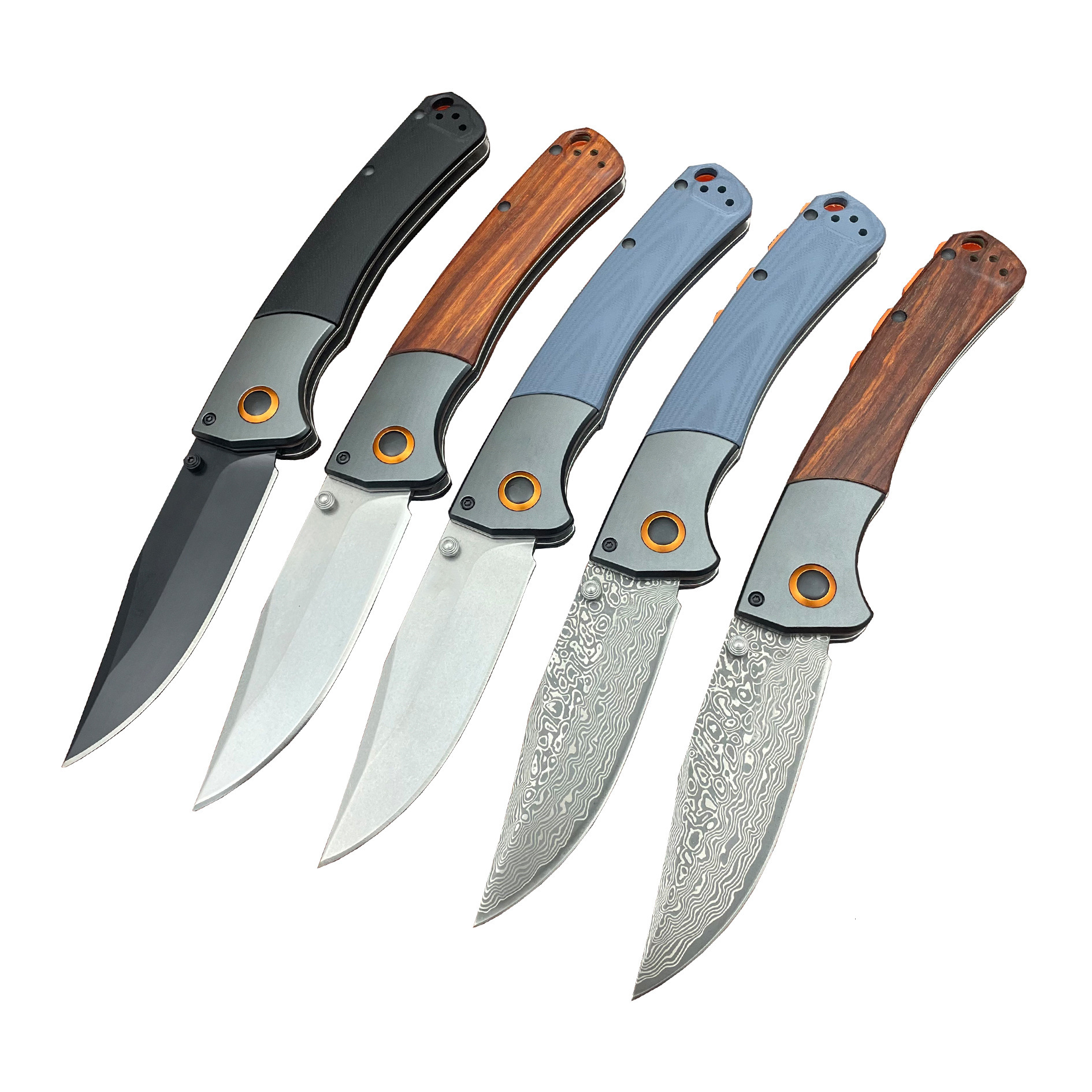 BM 15080 Folding Pocket Knife Damascus Blade Sourwood / G10 Handle Hunting Knife Outdoor EDC Camping Survival Tactical Tools