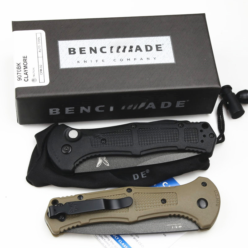 BM 9070 Folding Pocket Knife Drop Point Plain Blade Grivory Handle Hunting Camping Tactical Combat Self-defense Multitool Knives