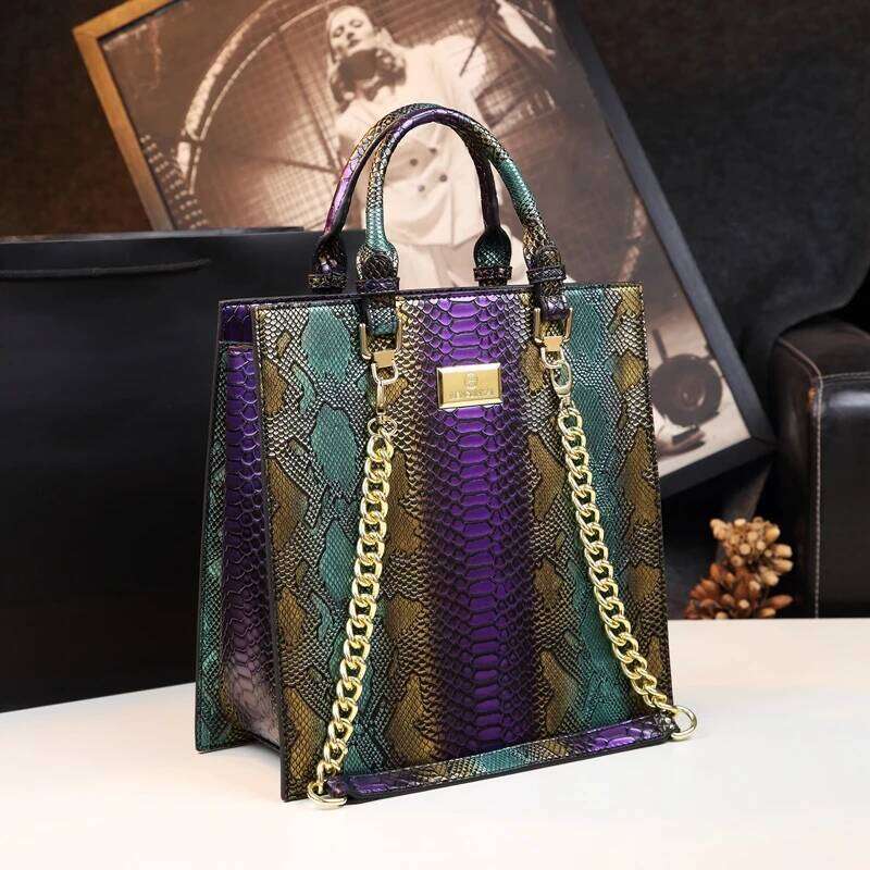 New Cowhide Leather Women Handbags Fashion Female Chain Serpentine Portable Tote Bag Ladies Shoulder Messenger Bags Luxury SENYY