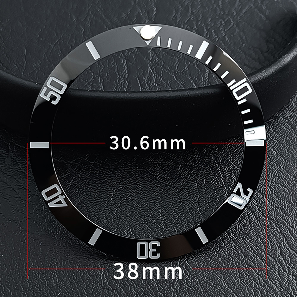 Watch Accessories Inclined 38Mm*30.6Mm Ceramic Bezel Suitable For 40.5Mm Case Replacement