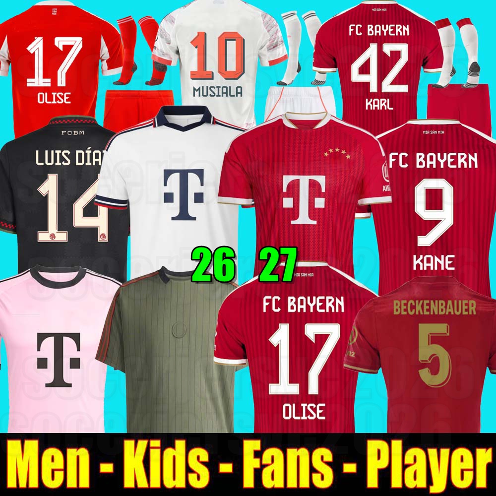 25 26 27 soccer jersey MUSIALA 2026 football shirt GNABRY camisa de futebol KIMMICH Kit Neuer KANE BayernS OLISE Munich 125-Year Anniversary Beckenbauer LUIS DIAZ