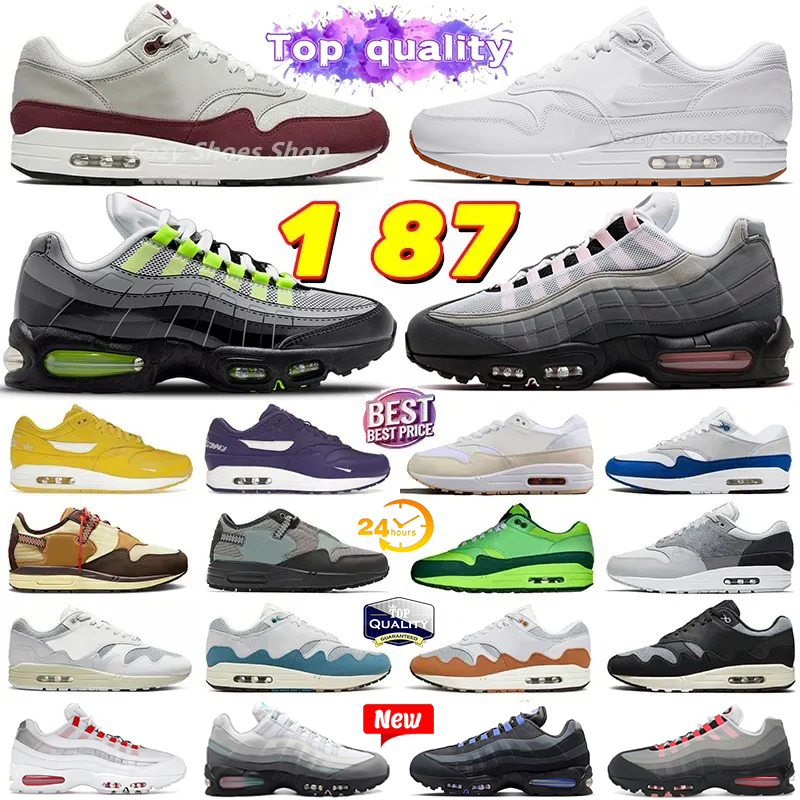 87s 95s With Box Stranger Trainers 1 87 Men Women running shoes Patta Aqua Neon Pink Form Black White Gray Tennis Sports Shoe Noise Monarch Outdoor Sneaker top quality