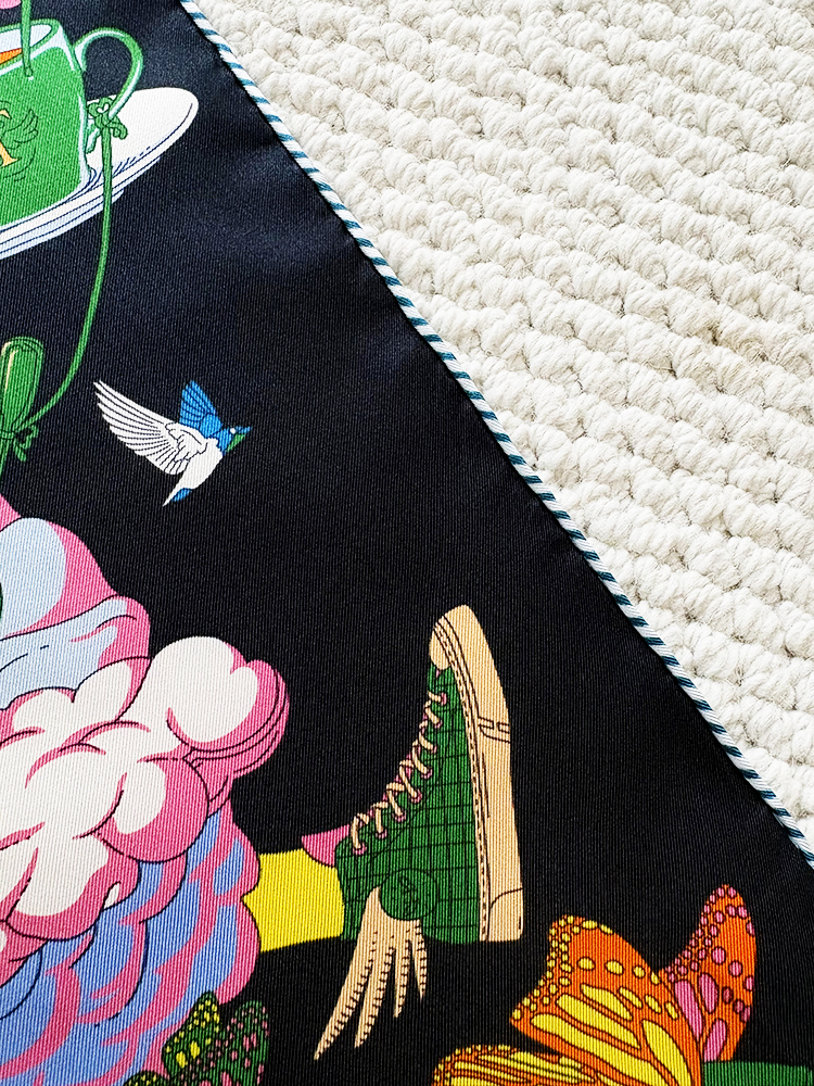 Scarf 90cm Silk Mulberry Shawls Handmade Rolled Scarfs Bag Bandana Twill Neck Hair Scarves Clothing Accessories - view 8