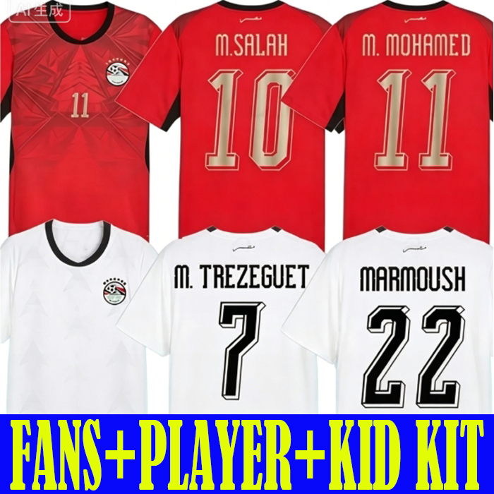 26 27 Egypt Soccer Jerseys 2026 2027 Home Away Fans Player Men kids Football Shirt Kit M.SALAH MARMOUSH M.TREZEGUET IBRAHIM M.ATEYA N.MAHER ZALAKA soccer uniforms shirts
