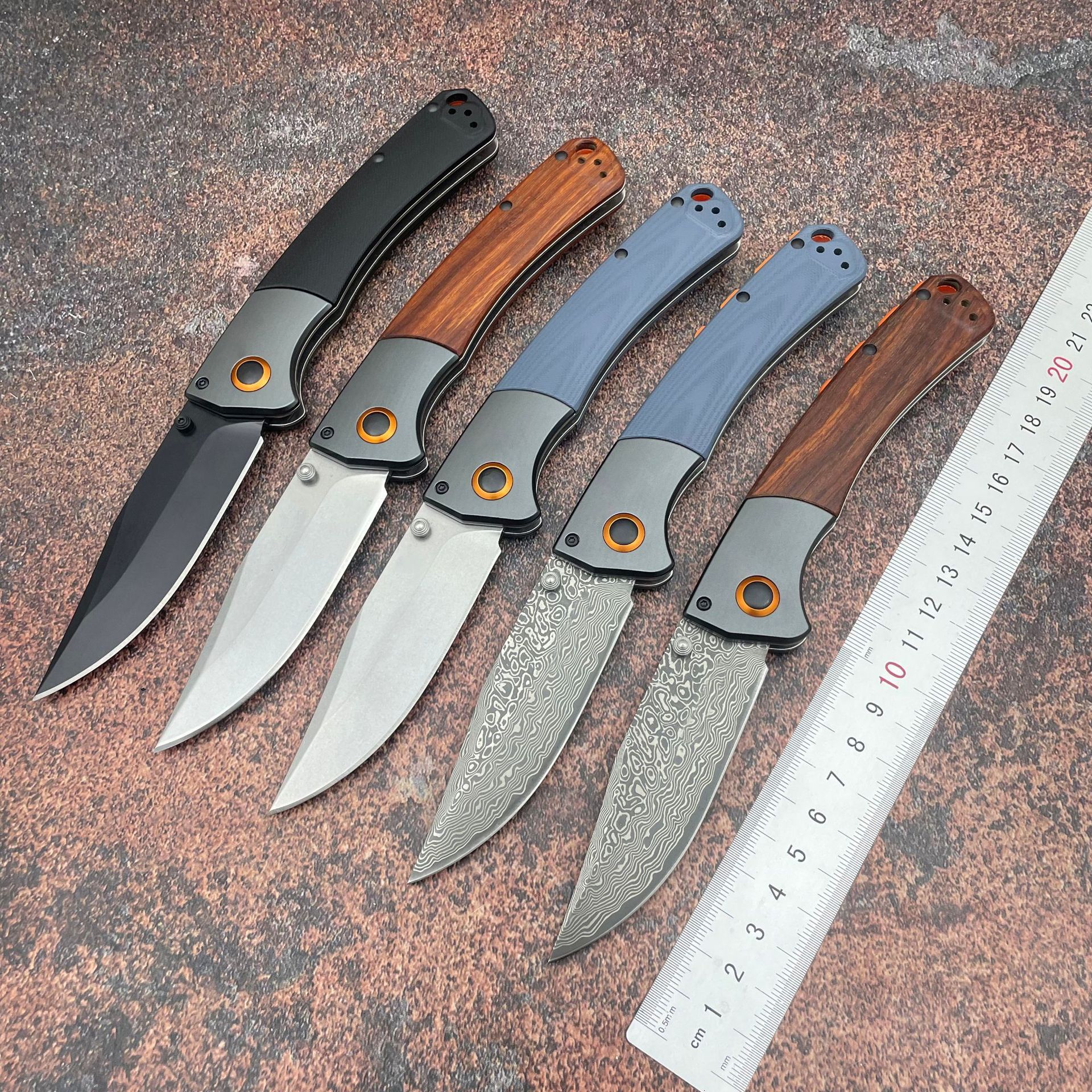 BM 15080 Folding Pocket Knife Damascus Blade Sourwood / G10 Handle Hunting Knife Outdoor EDC Camping Survival Tactical Tools