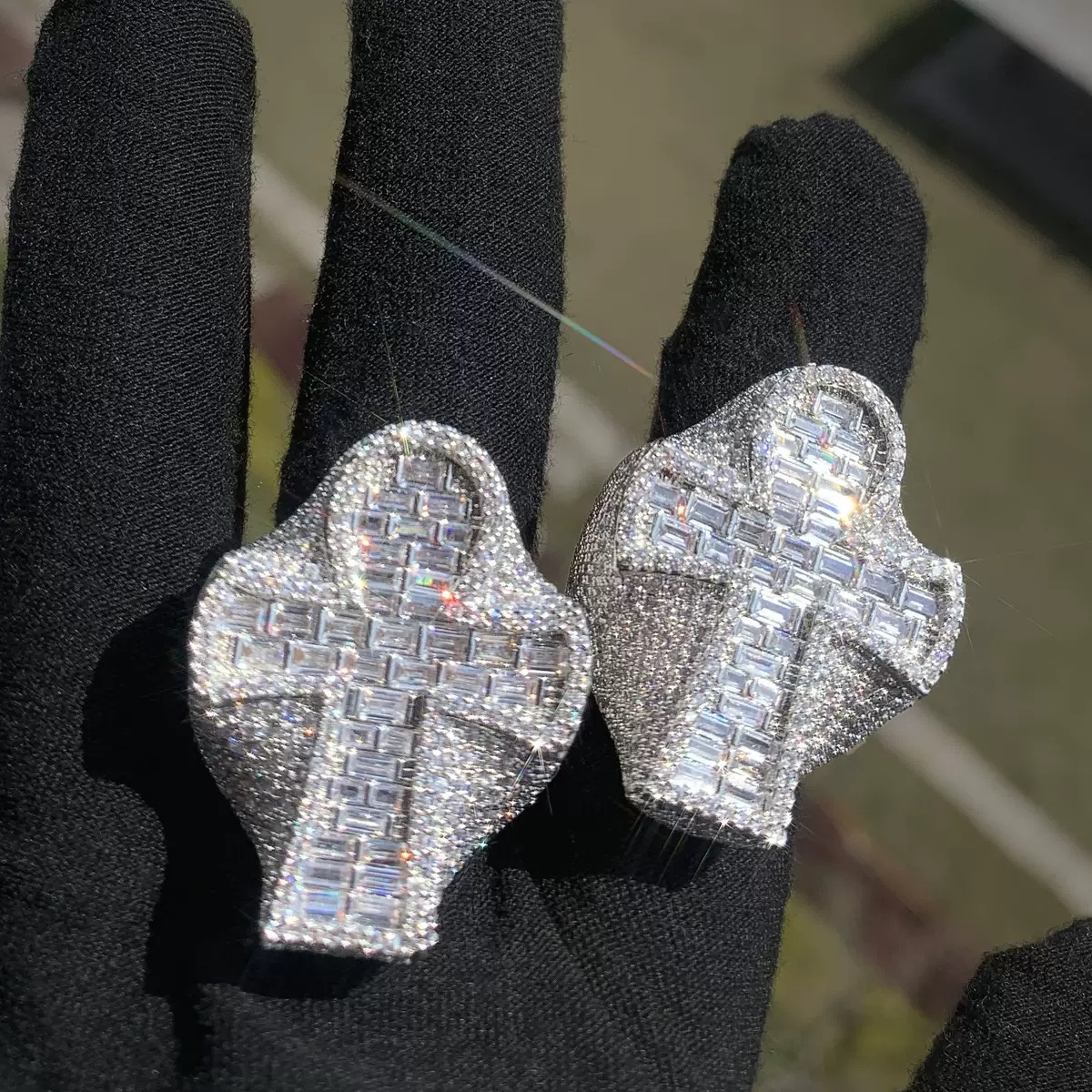 Hip Hop Rings Men Set Iced Out Moissanite Vvs Diamonds Fine Jewelry Party Gold Plated 925 Sterling Silver Engagement Ring