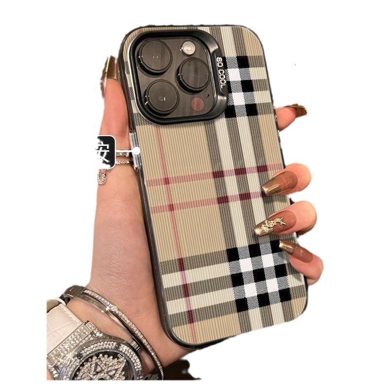 Light Luxury Plaid Designer Phone Case Suitable For IPhone 17ProMax 16Pro 15 14Plus 13 X Shockproof Classic Full Coverage Phone Cover - view 5