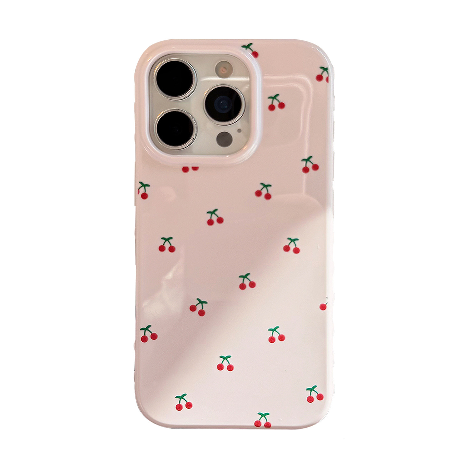 Pink Cherry Designer Phone Case Glossy Korean Niche Style Suitable For iPhone 17 16 15ProMax 14 11 Anti Drop Full Coverage Protective Cover