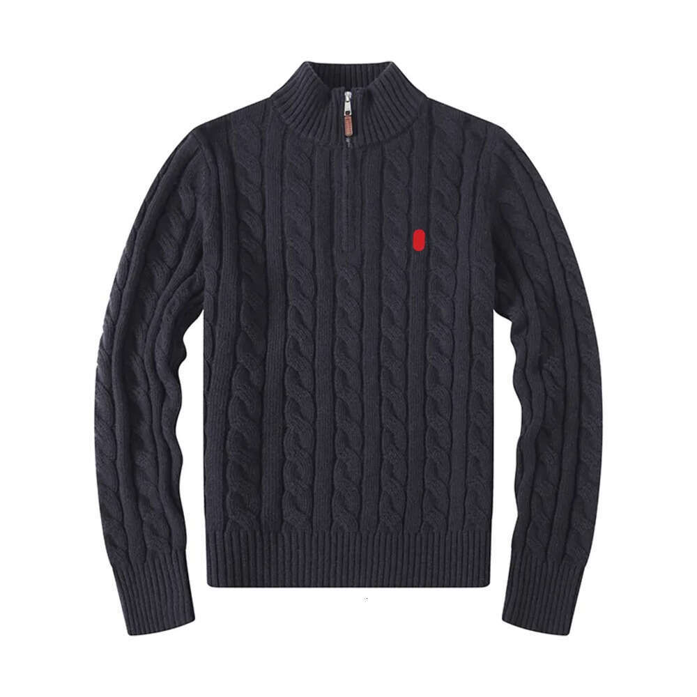 Ralphitys Mens Sweater Designer Mens Warhorse Embroidery Breathable Fashion Ralf Laurne Man Cotton Half Zipper Ralphsweater American Vintage Clothes 206