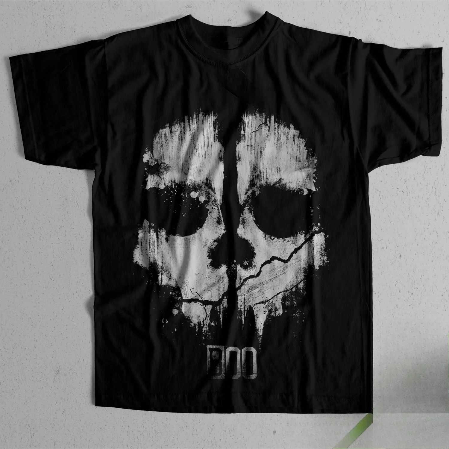 Call of Duty Ghosts Skull Pattern Embroidered T-Shirt for Casual Sports StreetwearT260504