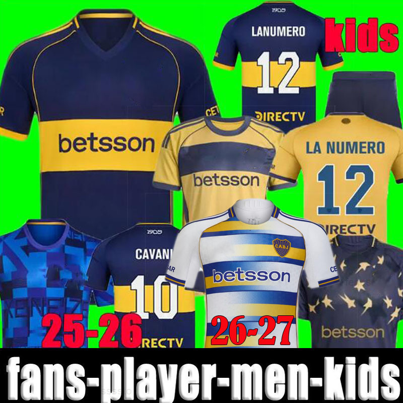 2026 Boca Juniors Third Soccer Jerseys 3rd Special 120th Anniversary Home 25 26 27 CAVANI BENEDETTO MARCOS ROJO CARLITOS TEVEZ men kids kits football 