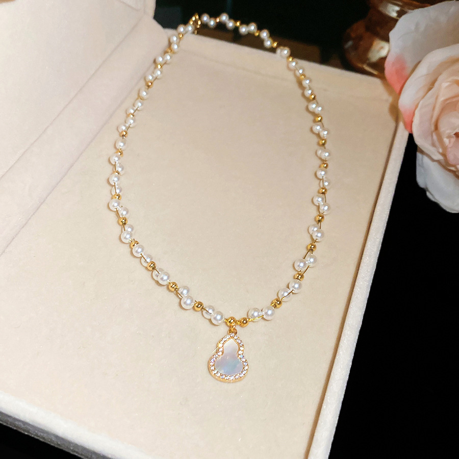 French vintage silver needle zircon bow pearl earring and necklace set 2026 new light luxury high-end jewelry - view 7